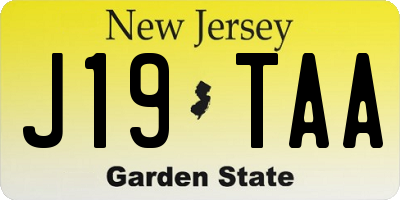 NJ license plate J19TAA