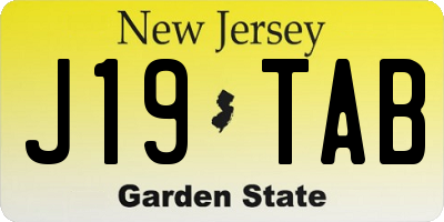 NJ license plate J19TAB