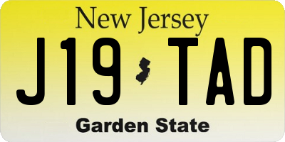 NJ license plate J19TAD