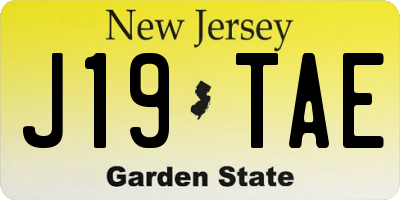 NJ license plate J19TAE