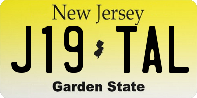 NJ license plate J19TAL
