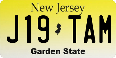 NJ license plate J19TAM