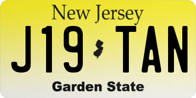NJ license plate J19TAN