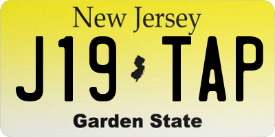 NJ license plate J19TAP