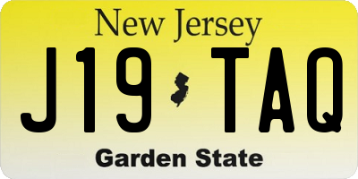NJ license plate J19TAQ