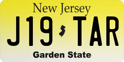 NJ license plate J19TAR