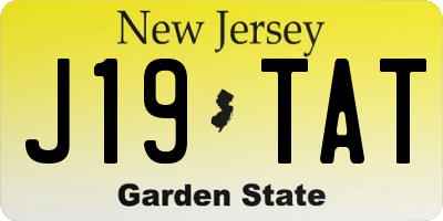 NJ license plate J19TAT