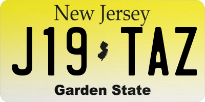 NJ license plate J19TAZ