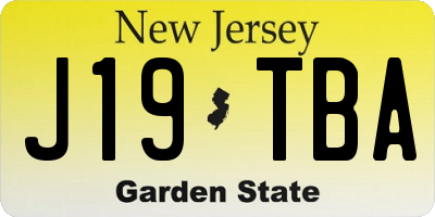 NJ license plate J19TBA