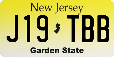 NJ license plate J19TBB