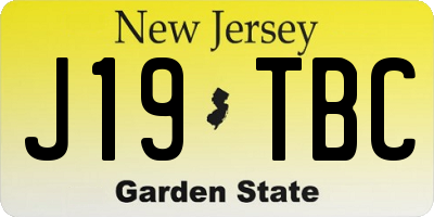 NJ license plate J19TBC