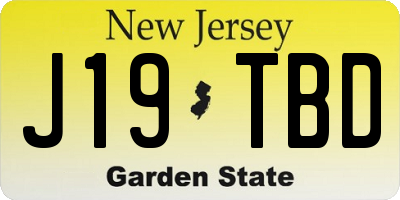 NJ license plate J19TBD