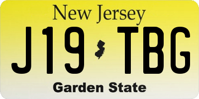 NJ license plate J19TBG
