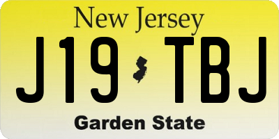 NJ license plate J19TBJ