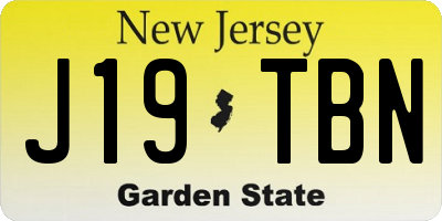 NJ license plate J19TBN
