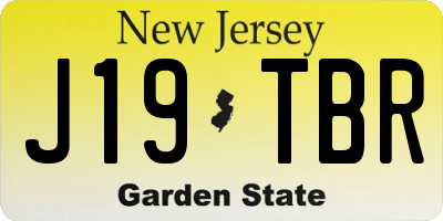 NJ license plate J19TBR