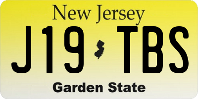 NJ license plate J19TBS