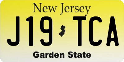 NJ license plate J19TCA