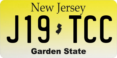 NJ license plate J19TCC