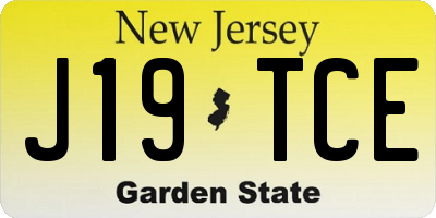 NJ license plate J19TCE