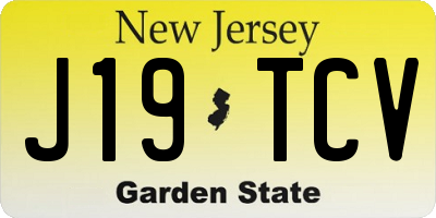 NJ license plate J19TCV