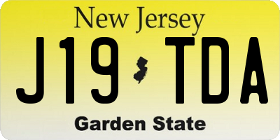 NJ license plate J19TDA