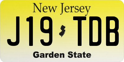 NJ license plate J19TDB