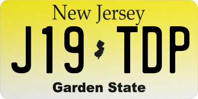 NJ license plate J19TDP