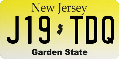 NJ license plate J19TDQ