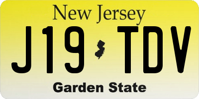 NJ license plate J19TDV
