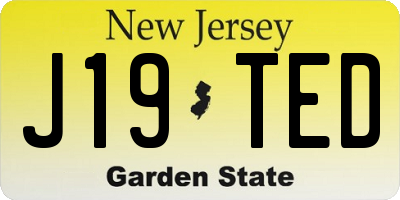 NJ license plate J19TED