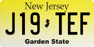 NJ license plate J19TEF