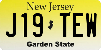 NJ license plate J19TEW