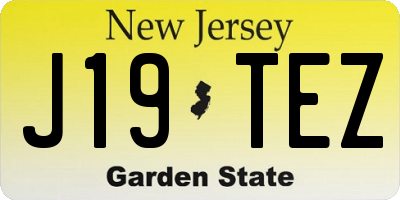 NJ license plate J19TEZ