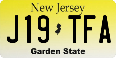 NJ license plate J19TFA