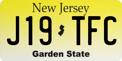 NJ license plate J19TFC
