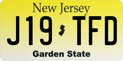 NJ license plate J19TFD