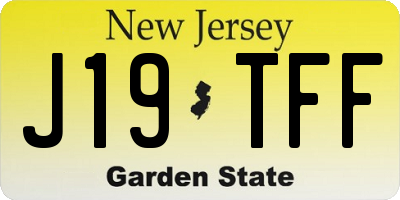 NJ license plate J19TFF