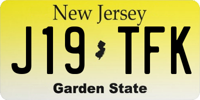 NJ license plate J19TFK