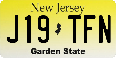 NJ license plate J19TFN