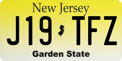 NJ license plate J19TFZ