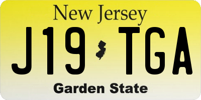 NJ license plate J19TGA