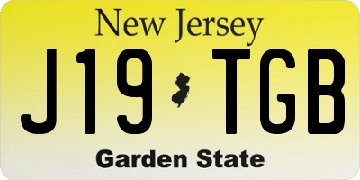 NJ license plate J19TGB