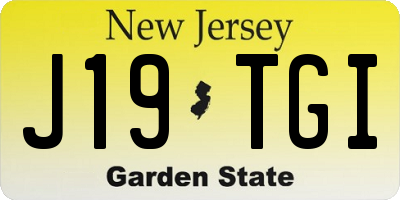 NJ license plate J19TGI
