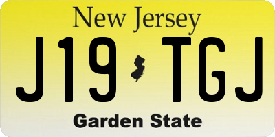NJ license plate J19TGJ