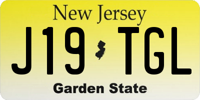 NJ license plate J19TGL