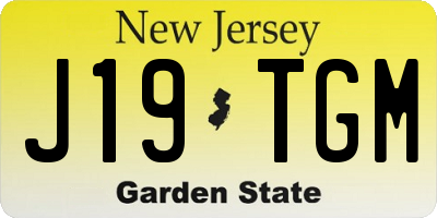 NJ license plate J19TGM