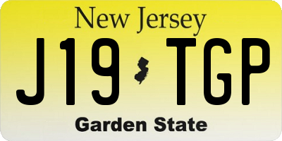 NJ license plate J19TGP