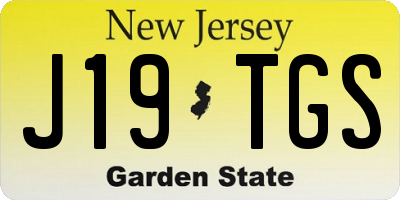 NJ license plate J19TGS