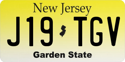 NJ license plate J19TGV